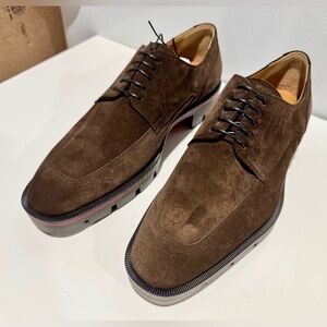 Christian Louboutin Brown Suede Derby Oxfords